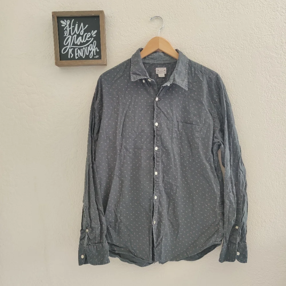 J. Crew 💙 Men's Button Down Shirt Top Printed